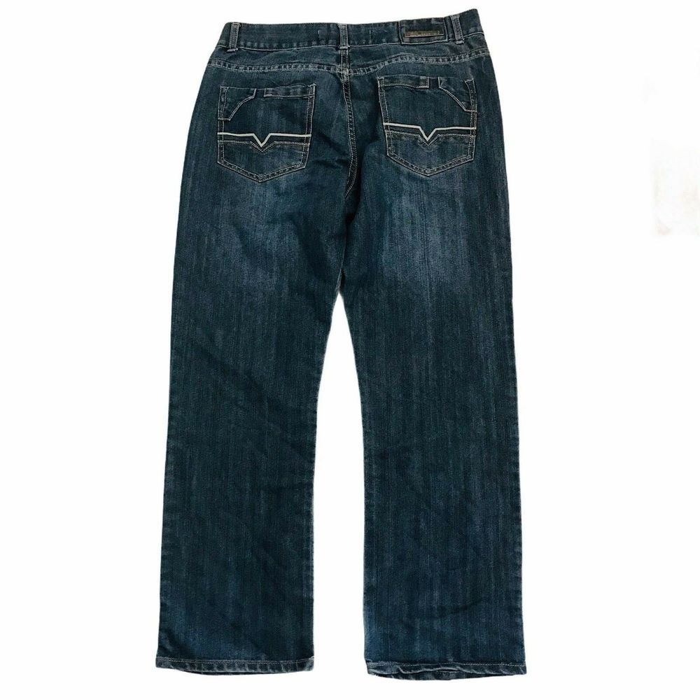 Blue Rag Men's Jeans 36x31x10 Heavy Stitching Back Pockets Med Wash Denim ZipFly - Picture 2 of 12